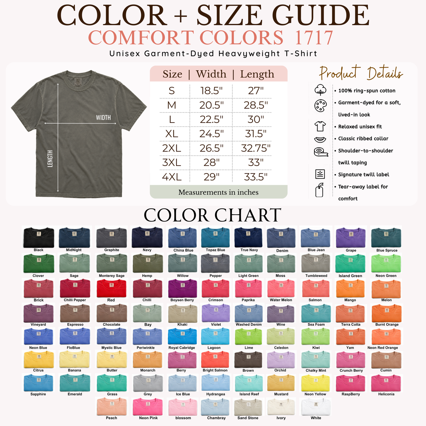 Comfort Colors Plain Unisex T-Shirt